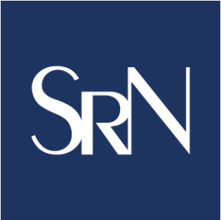 A blue square with the letters srn in white